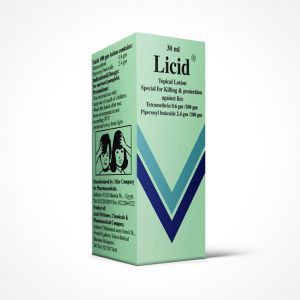 LICID LOTION FOR HEAD LICE TREATMENT ( TETRAMETHRIN 0.6 GM / 100 GM + PIPERONYL BUTOXIDE 2.4 GM / 100 GM ) 30 ML